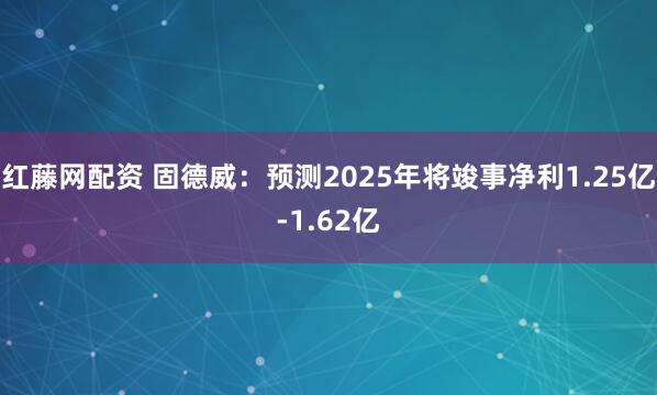 红藤网配资 固德威：预测2025年将竣事净利1.25亿-1.62亿