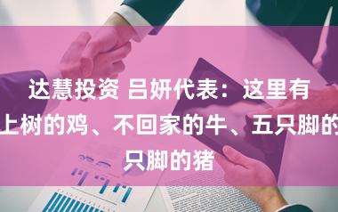 达慧投资 吕妍代表：这里有会上树的鸡、不回家的牛、五只脚的猪