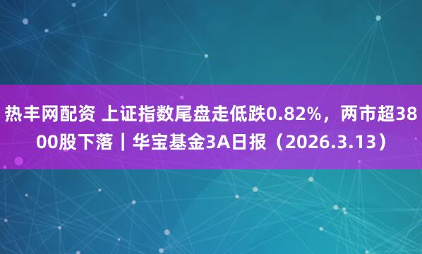 热丰网配资 上证指数尾盘走低跌0.82%，两市超3800股下落｜华宝基金3A日报（2026.3.13）