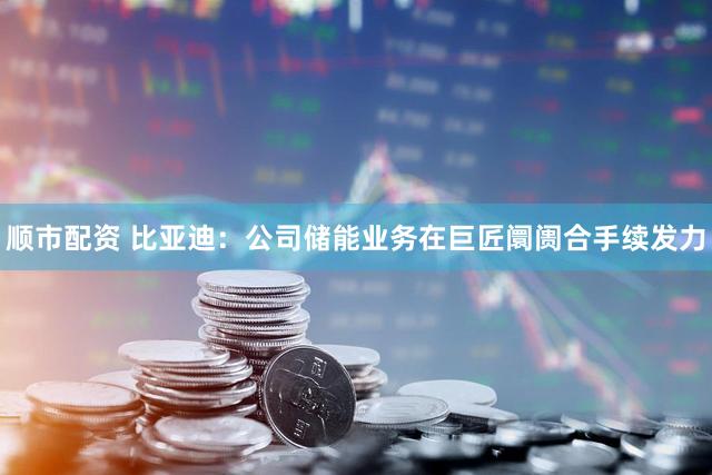 顺市配资 比亚迪:公司储能业务在巨匠阛阓合手续发力